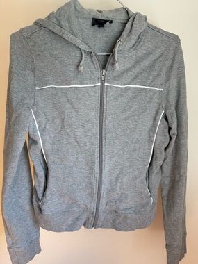 Vintage Jacob Gray Zip-Up Hoodie Sweater, 100% Cotton, Size M (Fits like XS)